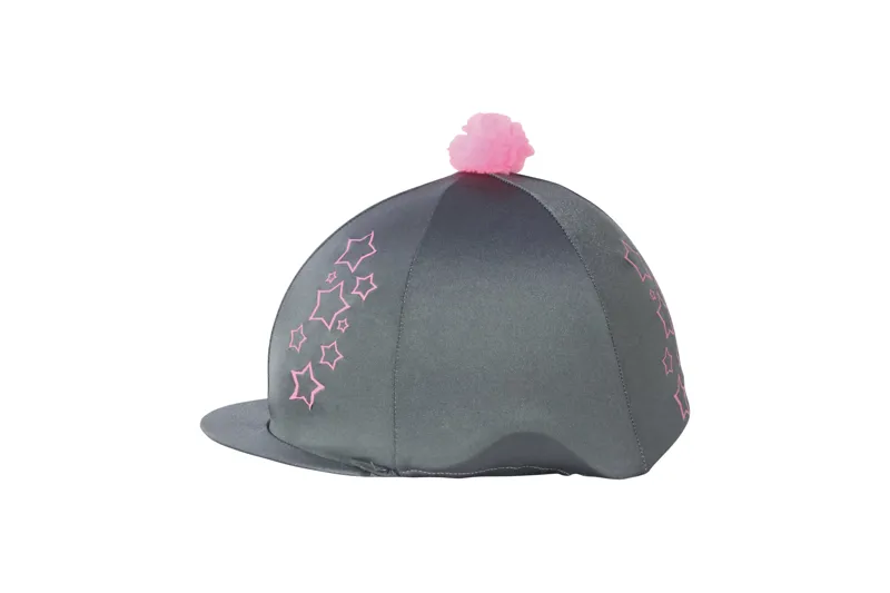 Hy Equestrian Stella Hat Cover - Grey/Pink